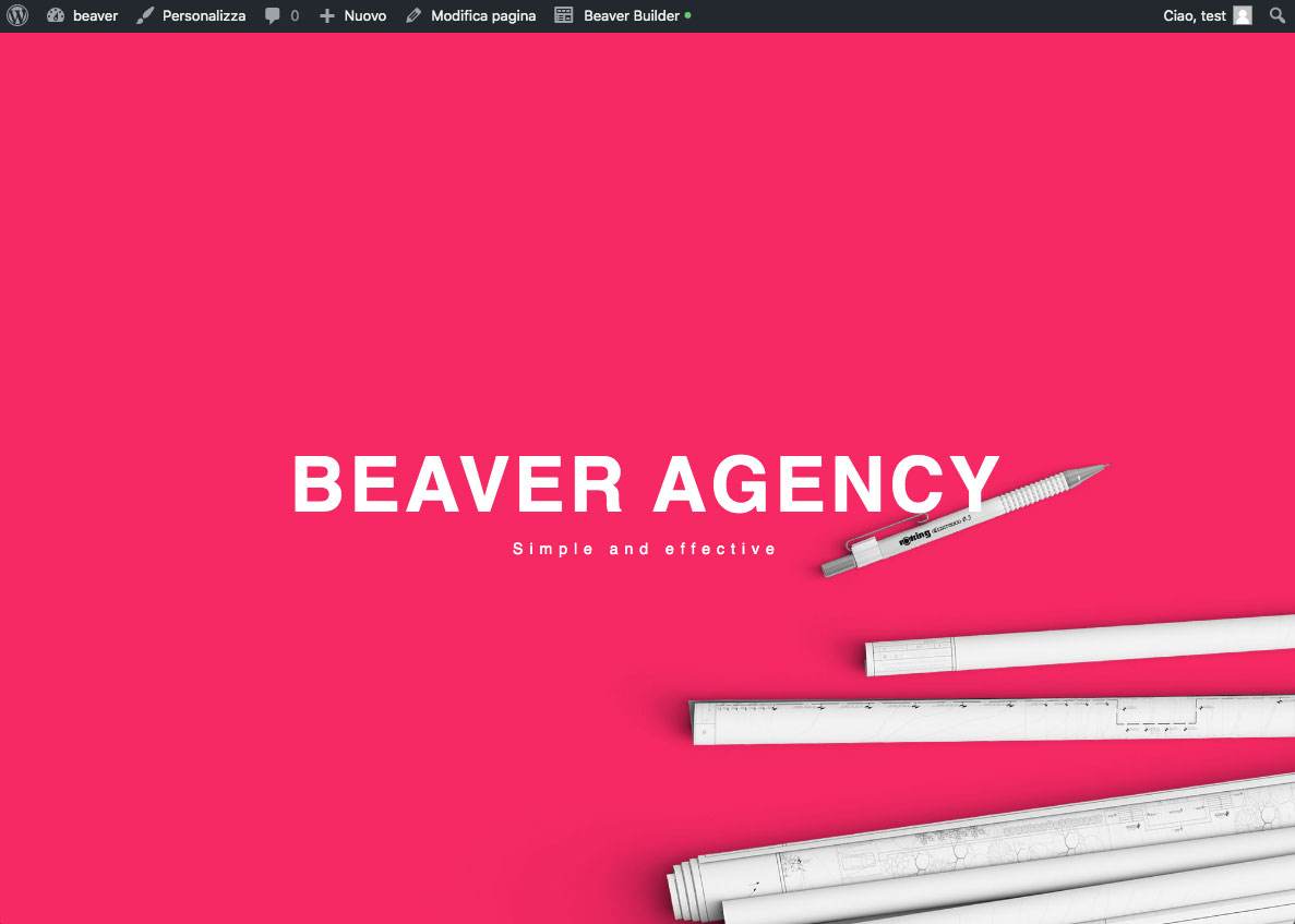 Utilizzo di un layout a schermo intero di Beaver Builder Theme