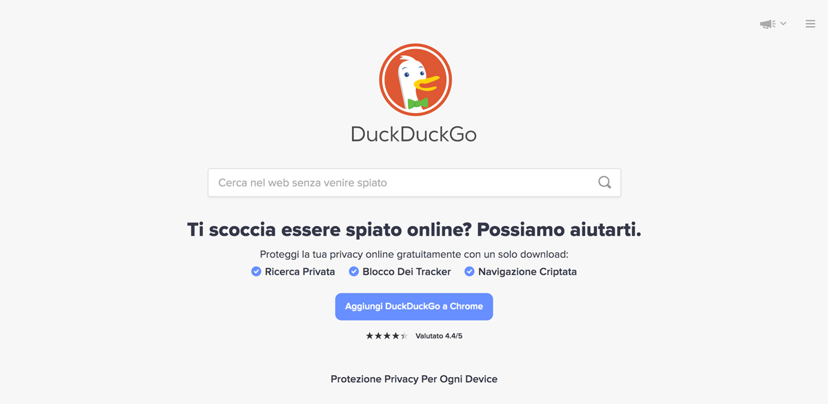 motore di ricerca DuckDuckGo