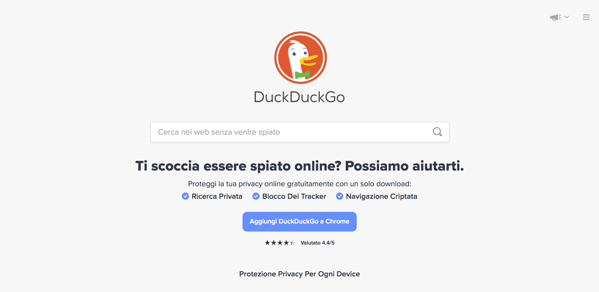 motore di ricerca DuckDuckGo