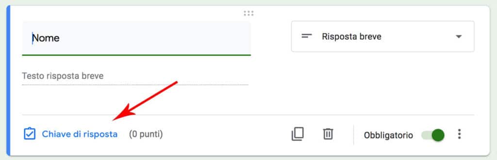 Fai clic su "Chiave di risposta".