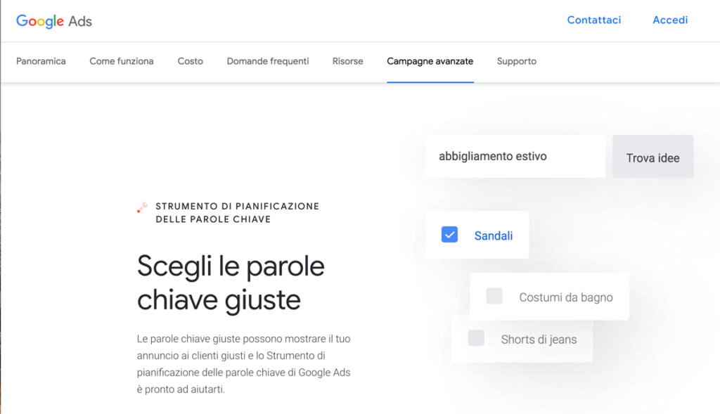 Come usare Keyword Planner di Google per trovare le parole chiave