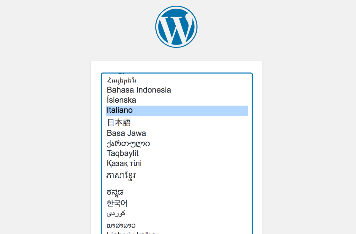 Installazione di WordPress localmente con MAMP tramite il programma di installazione sullo schermo nel browser