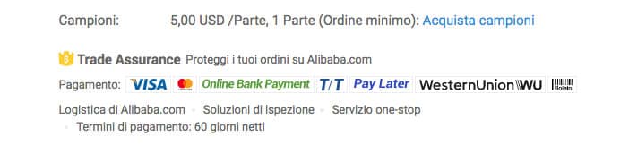 Metodi di pagamento Alibaba