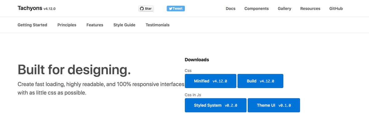 Framework CSS Tachyons