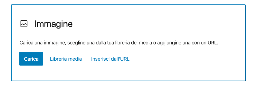 Inserisci immagine in Gutenberg