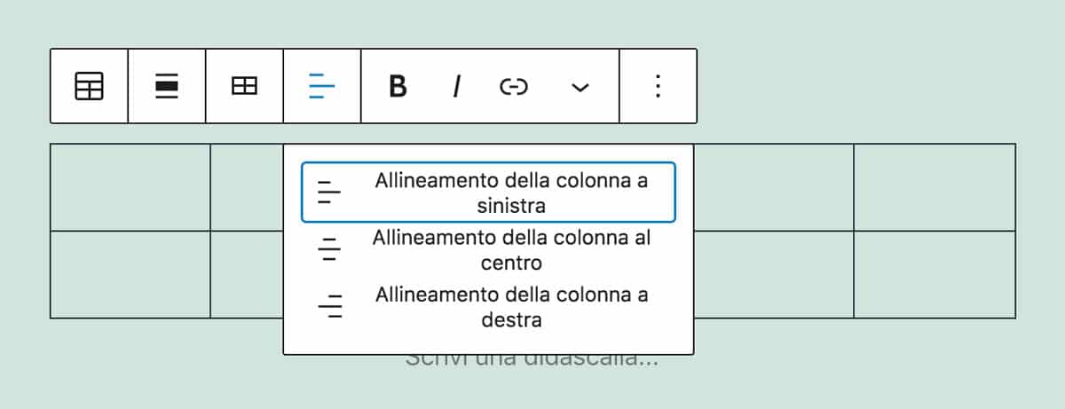 Allineamento delle colonne