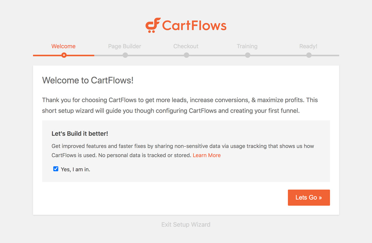 Utilizza la procedura guidata di configurazione di Cartflows per impostare un funnel di vendita in WordPress