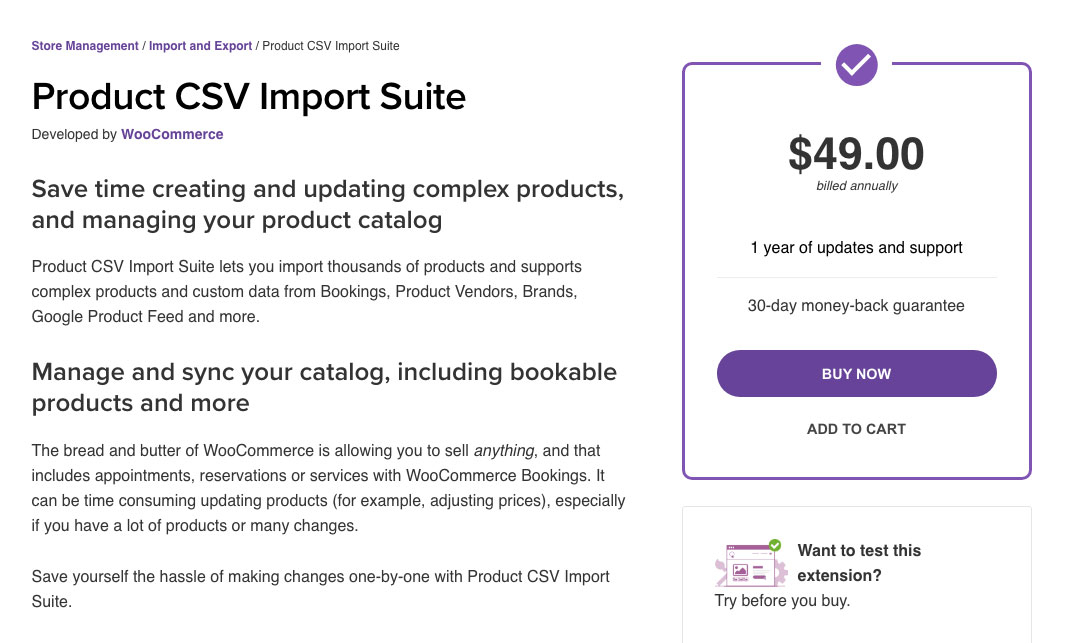 product CSV import export suite woocommerce