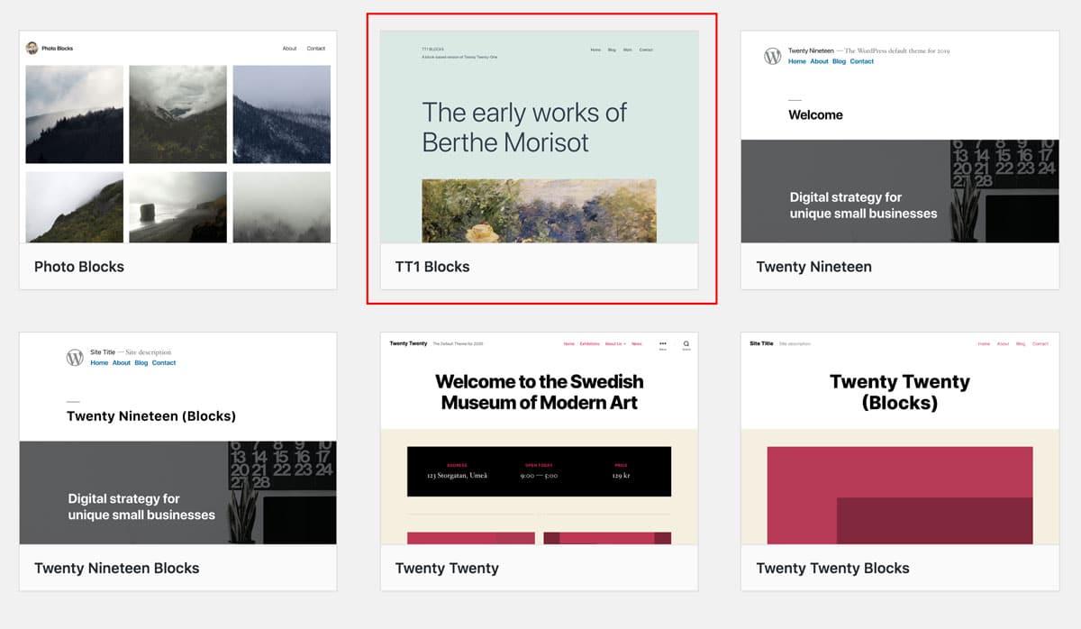 Il tema TT1 Blocks per il full site editing