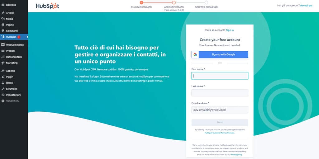 Come integrare WordPress con Hubspot | Creativemotions
