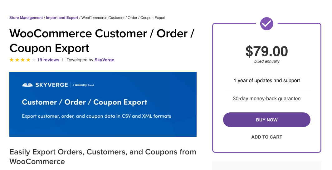 gin WooCommerce Customer / Order / Coupon Export