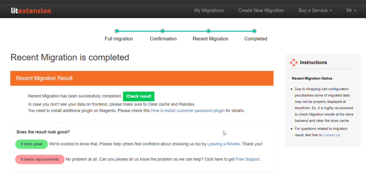 verifica i risultati della migrazione da Opencart a WooCommerce
