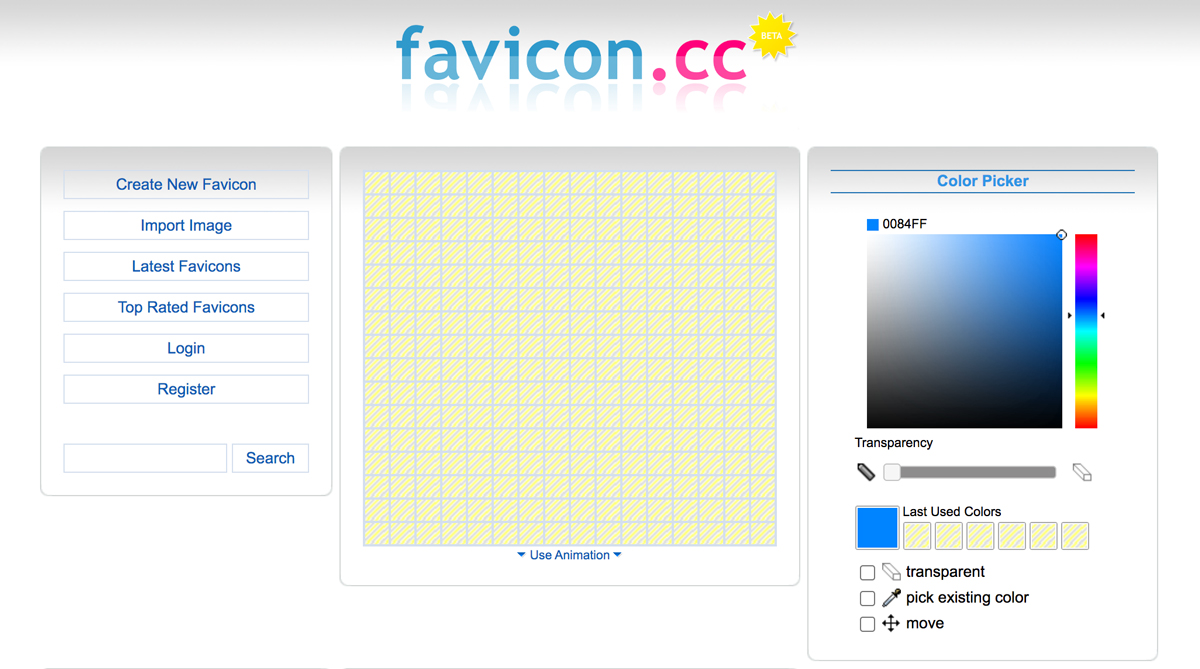 la homepage di favicon.cc