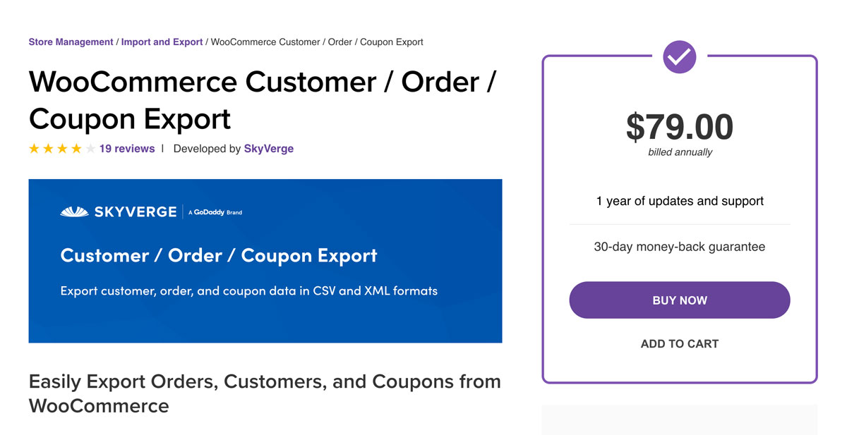 plugin per esportare ordini woocommerce - Customer / Order / Coupon Export WooCommerce