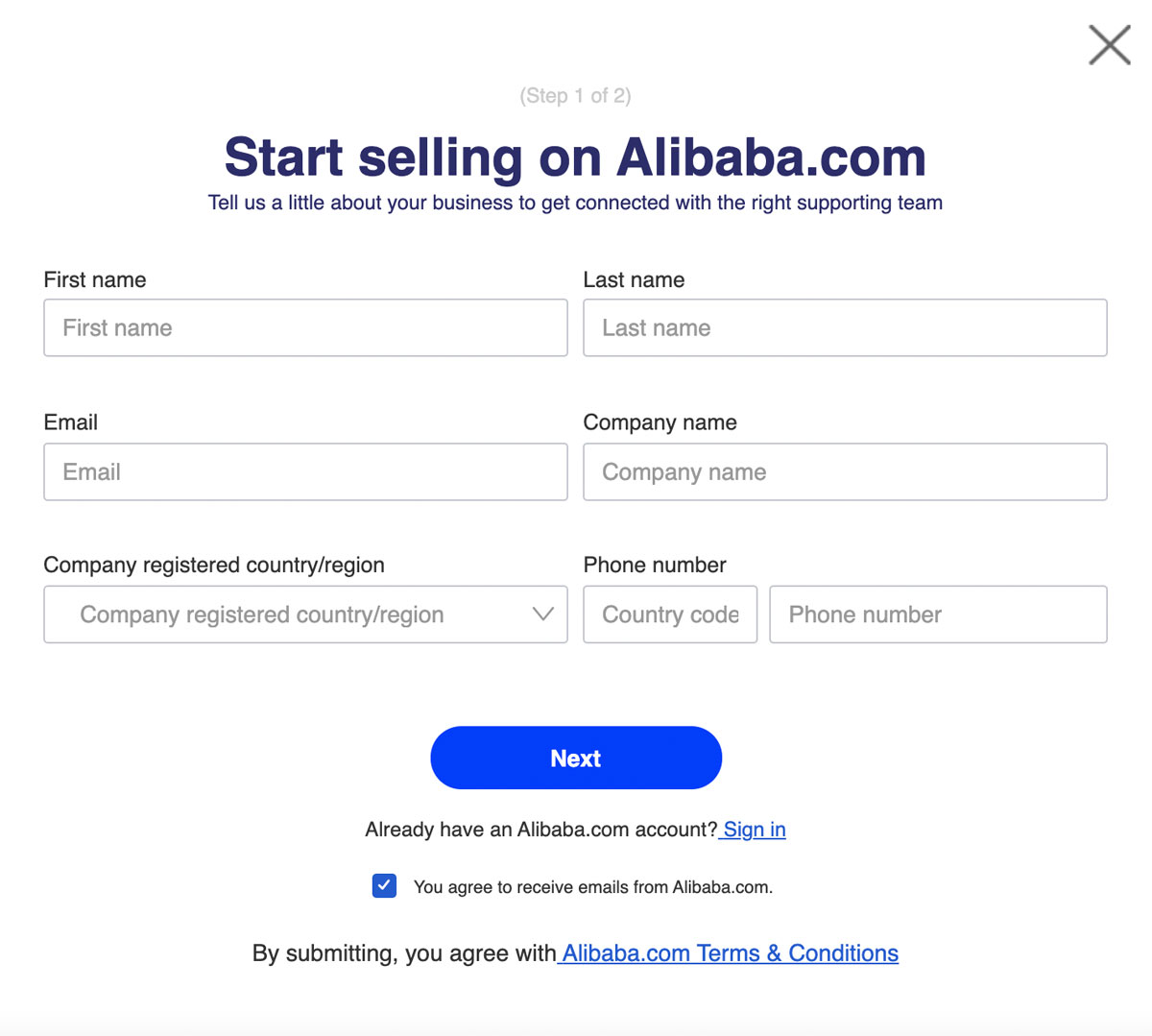 Come vendere su Alibaba