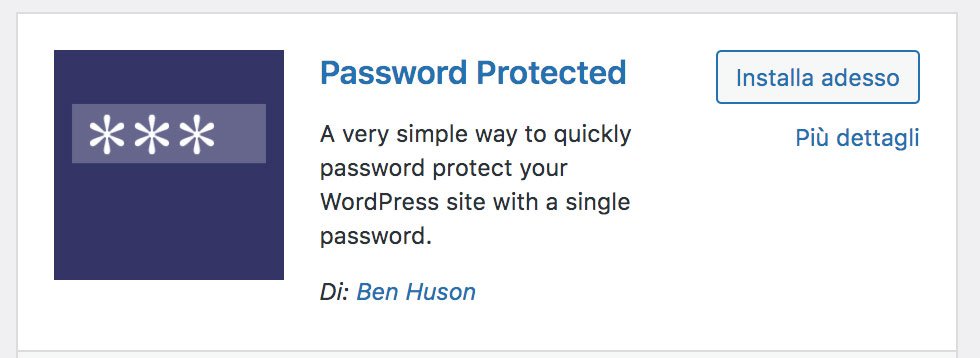 Il plugin WordPress password Protected