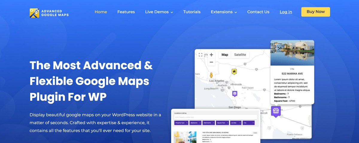 Il sito Web del plug-in WP Google Maps Pro.