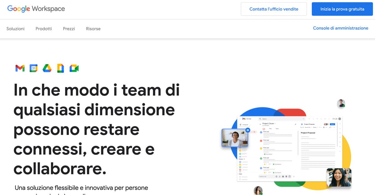 La Homepage di Google WorkSpace