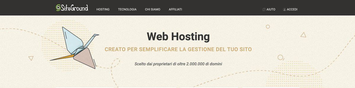 Sito di staging WordPress.