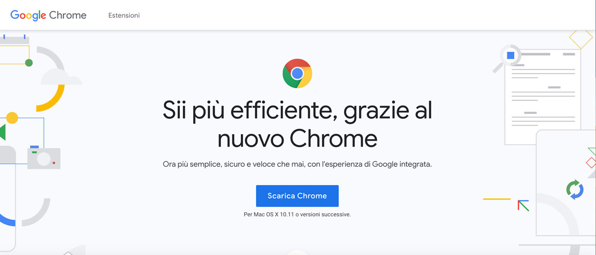 Il browser web di Google, Chrome.