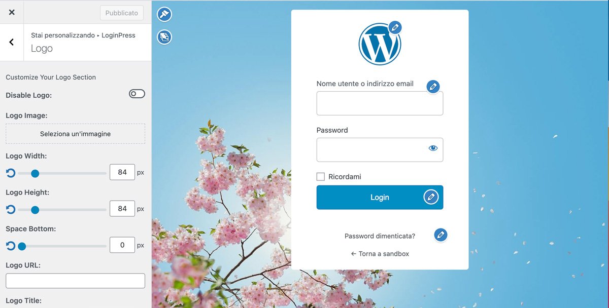 cambia il logo di login wordpress con il plugin Custom Login Page Customizer.