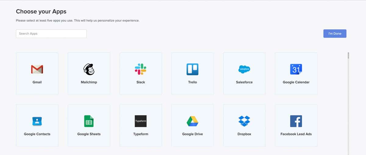 La dashboard di Automate.io