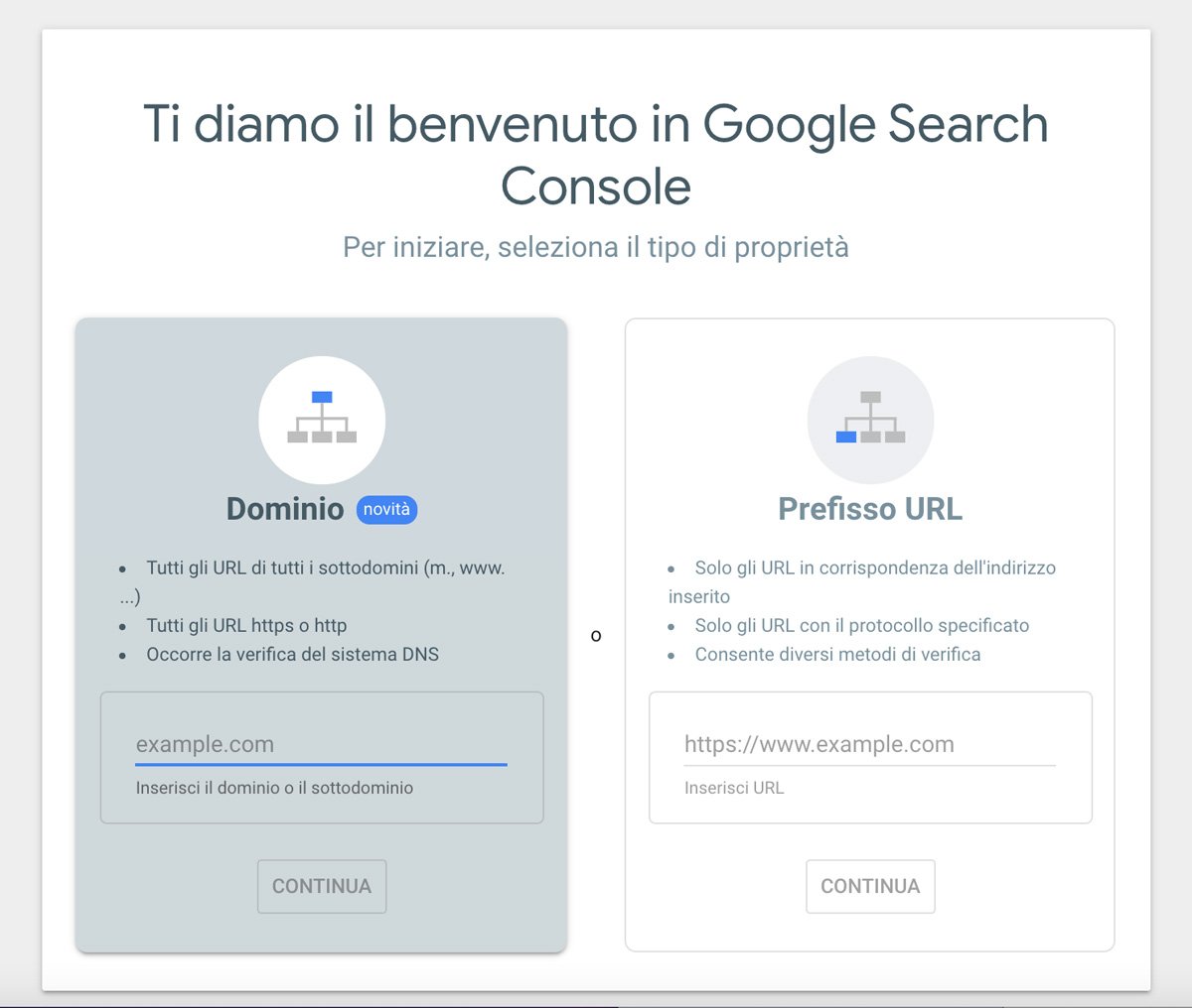 aggiungi il sito WordPress a Google Search Console - gsc home