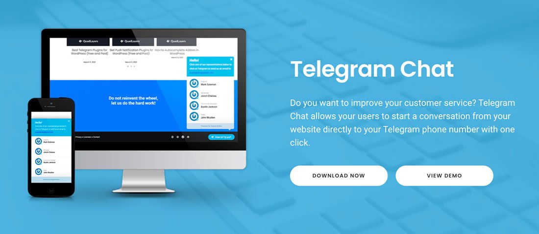 plugin per l'assistenza clienti wordpress - chat di telegram