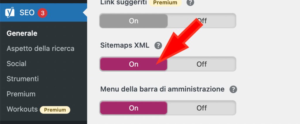 abilita le sitemap xml