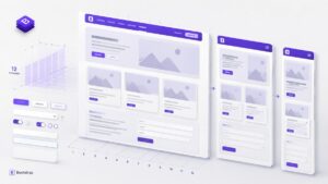 Interfaccia web modulare costruita con griglia e componenti responsive Bootstrap