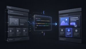 Rappresentazione di JavaScript che aggiunge comportamento e interattività a una pagina web