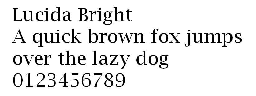 Le lettere ei numeri di Lucida Bright font.