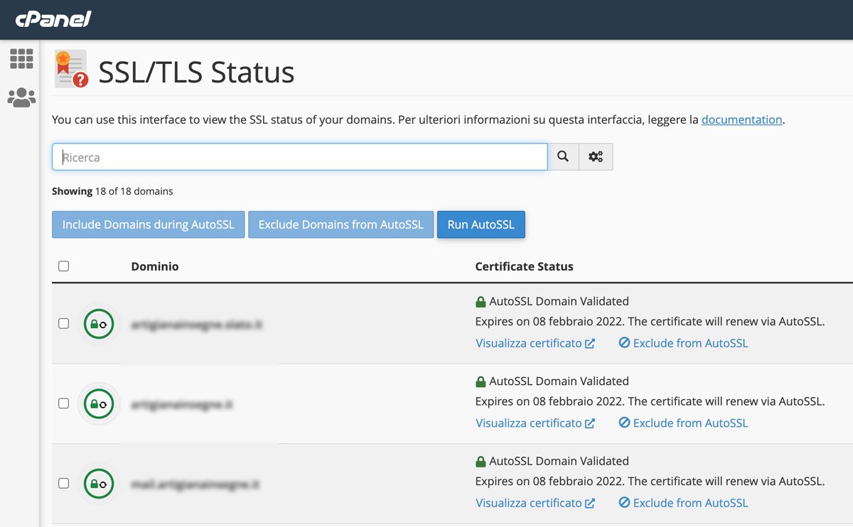 Verifica dell'attivazione del certificato SSL