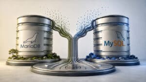 Confronto visuale tra MariaDB e MySQL, database con origine comune ma evoluzione distinta