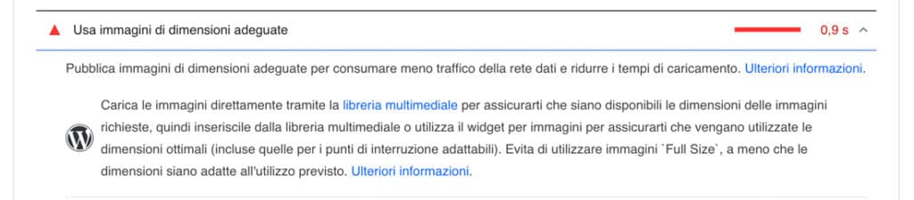 Suggerimenti per l'ottimizzazione delle immagini in un rapporto PageSpeed ​​Insights