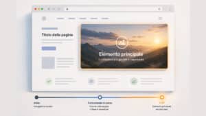 Rappresentazione del Largest Contentful Paint con il principale elemento visibile di una pagina web che completa il rendering