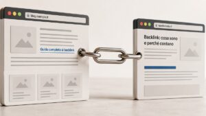 Backlink che collega una pagina web sorgente a una pagina di un altro dominio