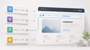 Moduli WordPress di tema, blocco e plugin collegati a un unico percorso breadcrumb