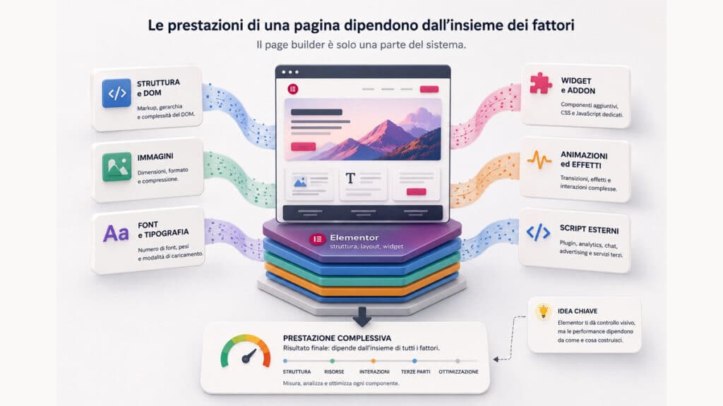 Elementor per WordPress: cos'è, come funziona e quale versione scegliere 2 Fattori che insieme determinano le prestazioni di una pagina costruita con Elementor