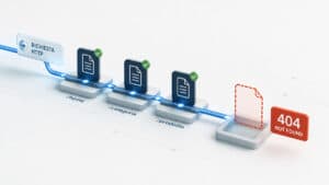 Errore 404 rappresentato da una richiesta web che termina su una risorsa non trovata