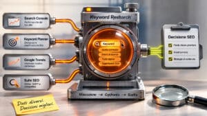 Strumento tecnologico di analisi che confronta segnali di ricerca diversi per selezionare le parole chiave