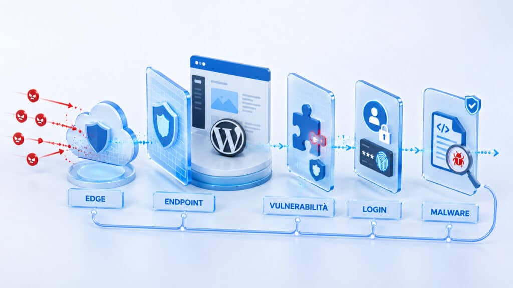 Plugin sicurezza WordPress: i migliori e quale scegliere 1 Livelli di sicurezza WordPress tra WAF, firewall endpoint, vulnerabilità, login e malware