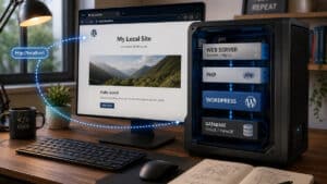 WordPress eseguito in localhost sul computer durante lo sviluppo locale