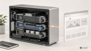 MAMP rappresentato come ambiente server locale per lo sviluppo di siti PHP e WordPress