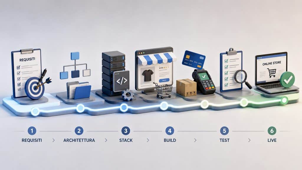 Sito ecommerce: come progettarlo e realizzarlo per vendere online 1 Processo dalla definizione dei requisiti alla pubblicazione di un sito ecommerce
