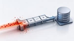 Rappresentazione del flusso di input che altera una query SQL prima di raggiungere il database
