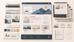 Sistema modulare di un tema WordPress con layout, contenuti, colori e componenti visivi separabili