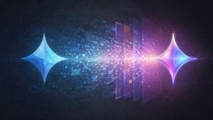 Google Bard rappresentato nella transizione che lo ha portato a diventare Gemini