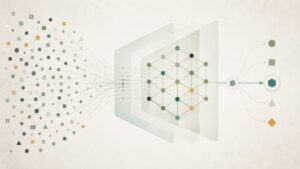 Rappresentazione del machine learning che apprende una struttura dai dati e la applica a un nuovo esempio