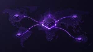 Infrastruttura visuale per hosting WordPress gestito con server centrale e nodi edge distribuiti